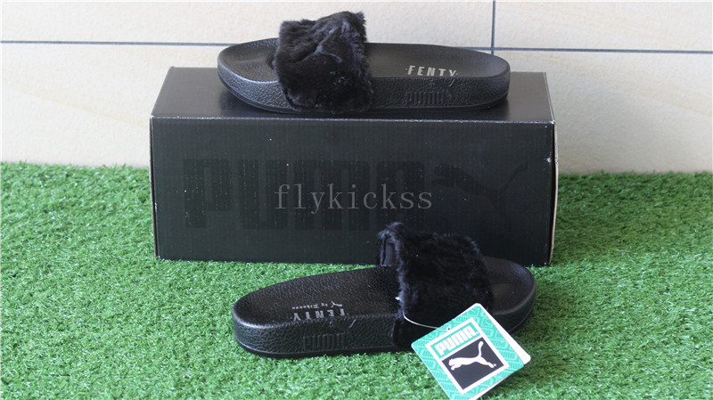 Puma Leadcat Fenty Fur Slide Black